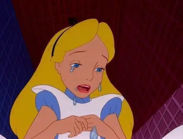 Alice is crying