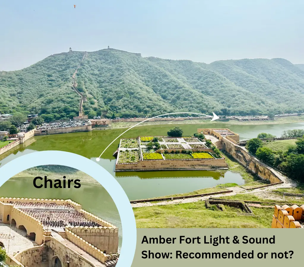 The place where Amber Light & Sound Show Happens - A garden surrounded by water on all sides
