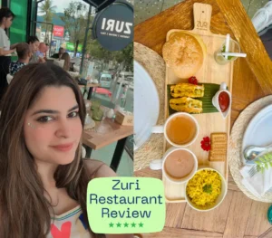 Chai Sutta Platter served at Zuri Restaurant in Phuket – Indian snacks with tea, captured during a tropical café visit